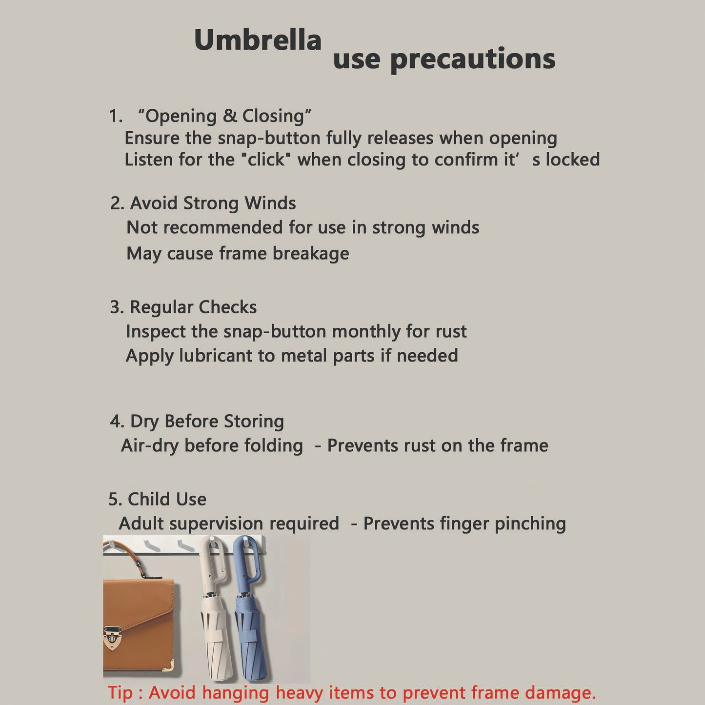 Umbrella use precautions