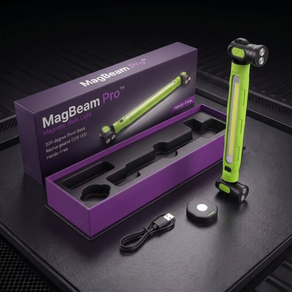 MagBeam Pro magnetic work light packaging