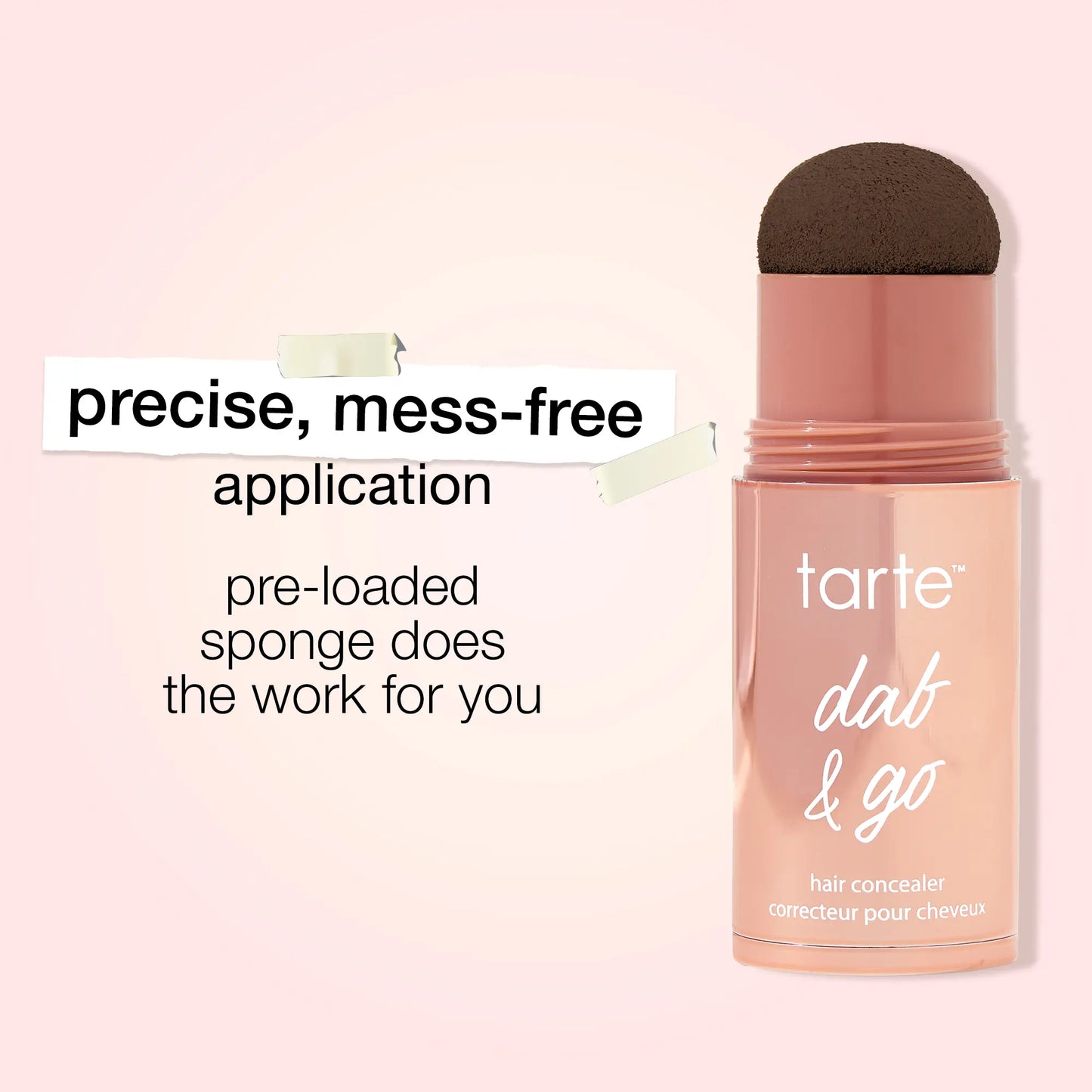 Precise mess-free application with built-in sponge