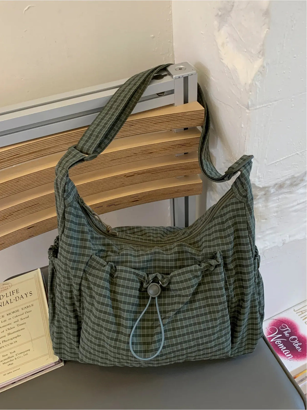Sloane Plaid Crossbody Bag - Green