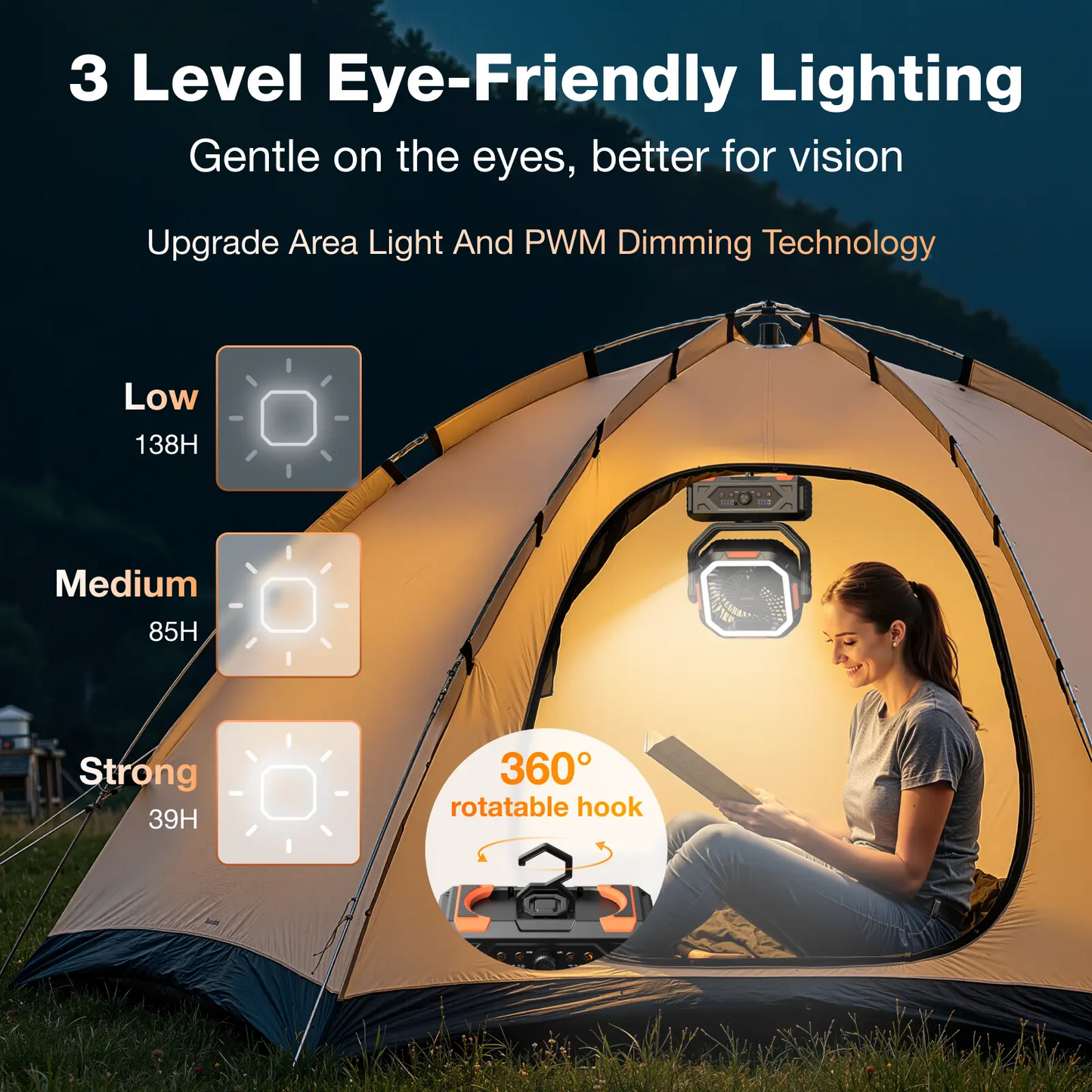 Zephra Camping Fan LED light