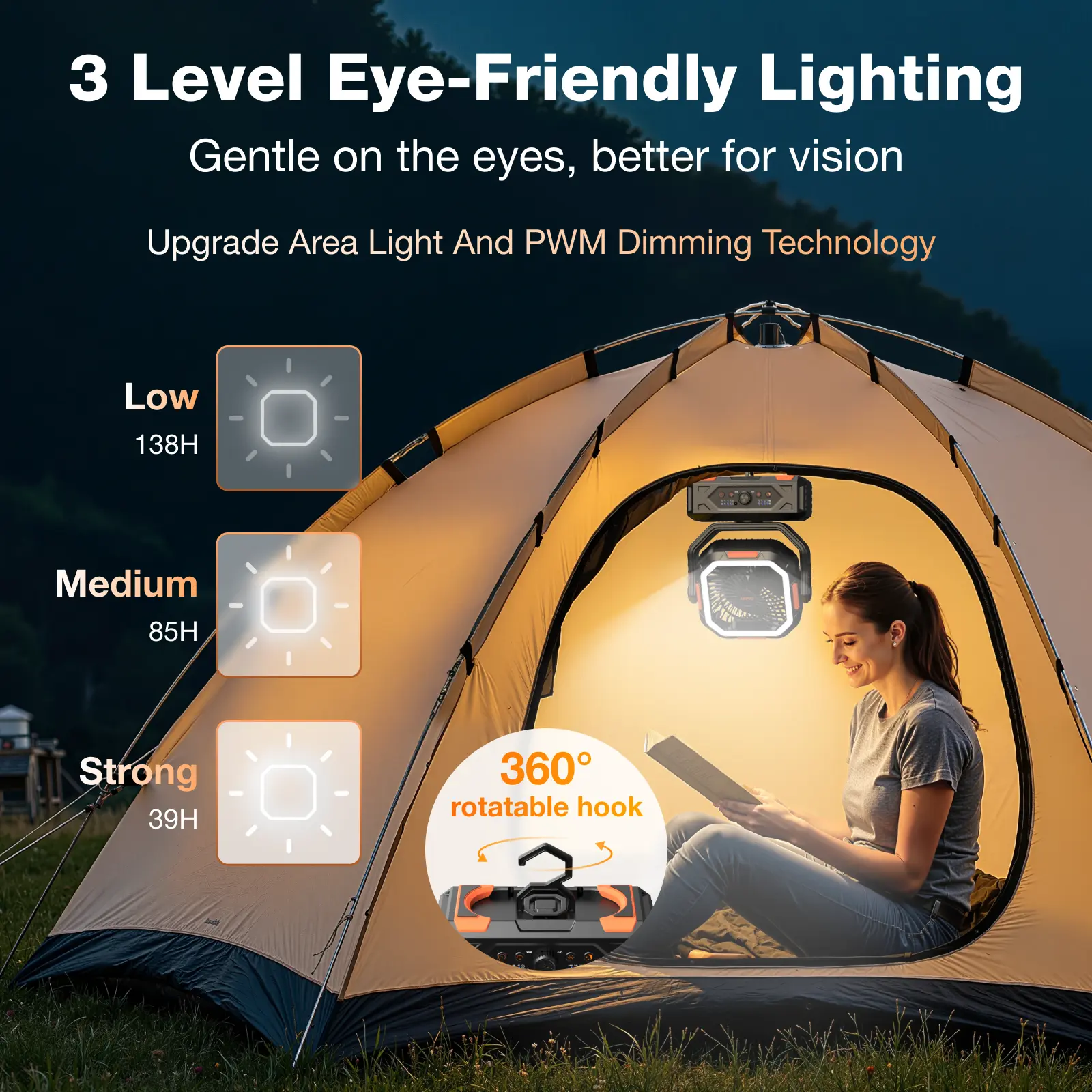 Zephra Camping Fan LED light