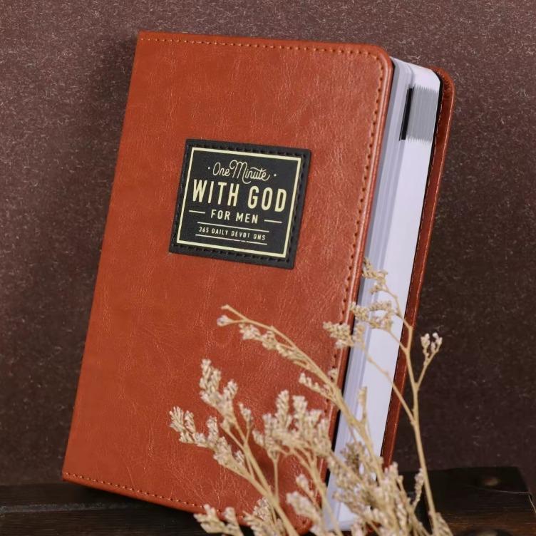 Devotional journal styled with dried flowers