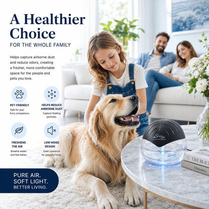 Aquora Water Air Purifier with family and dog