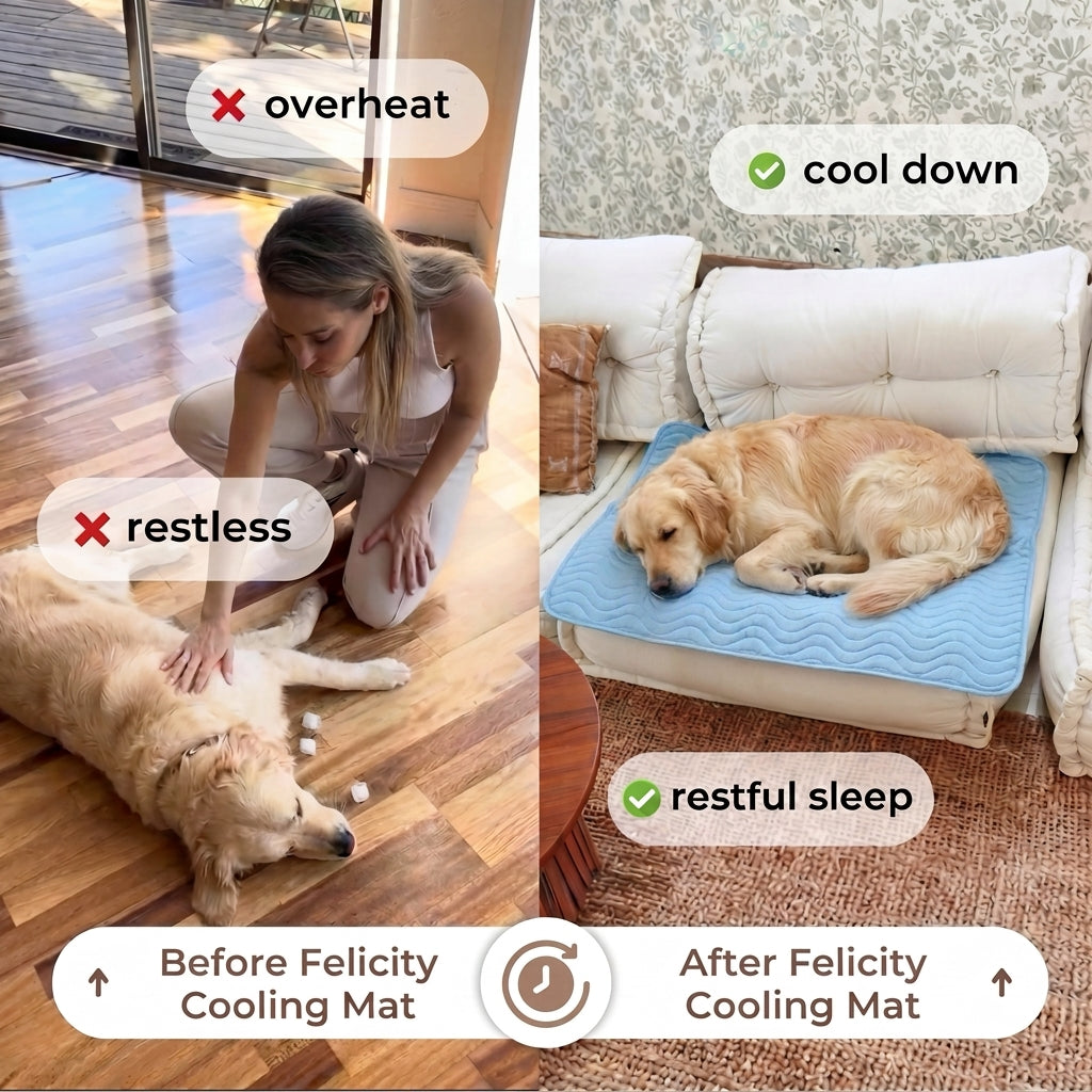 Before and after - Felicity ArcticGel Cooling Mat