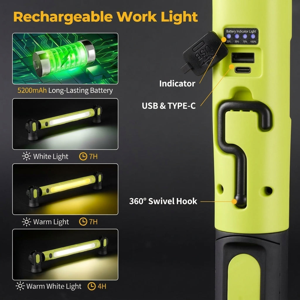 Rechargeable work light features