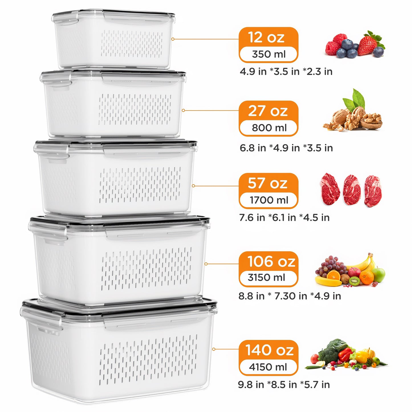 Crispera Produce Keeper (5pc Set)