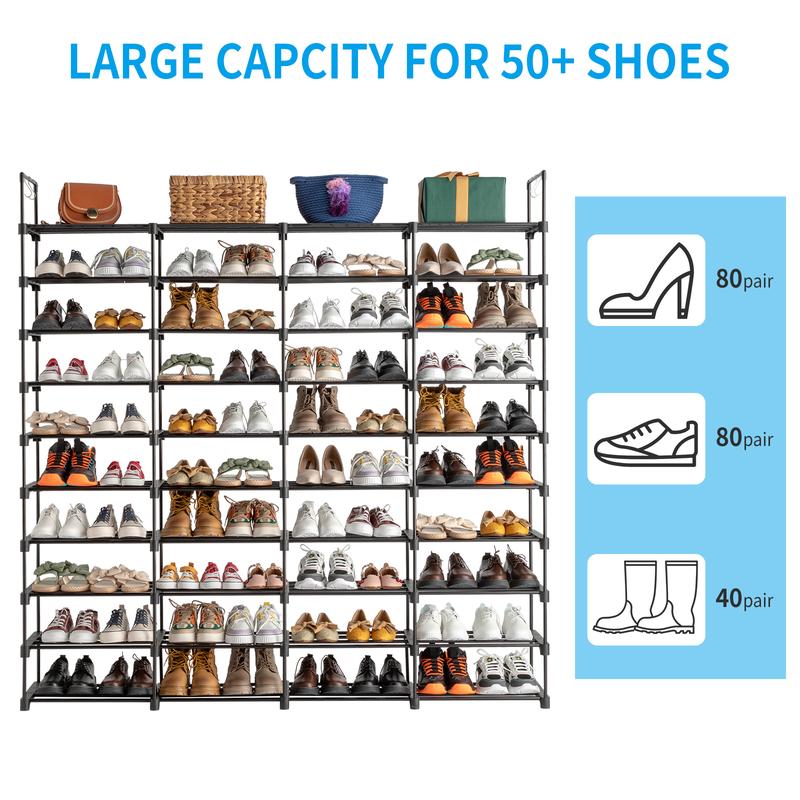 Verta 10-Tier Shoe Rack shelves