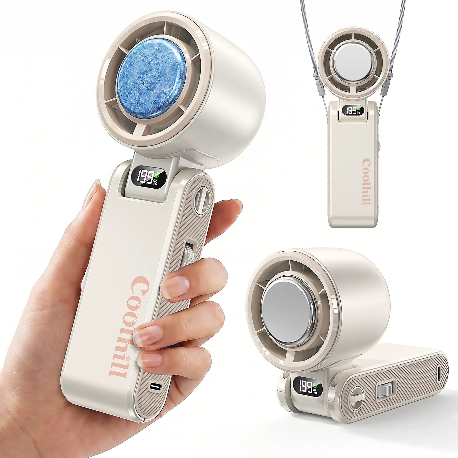 AeroChill Handheld Fan - Beige