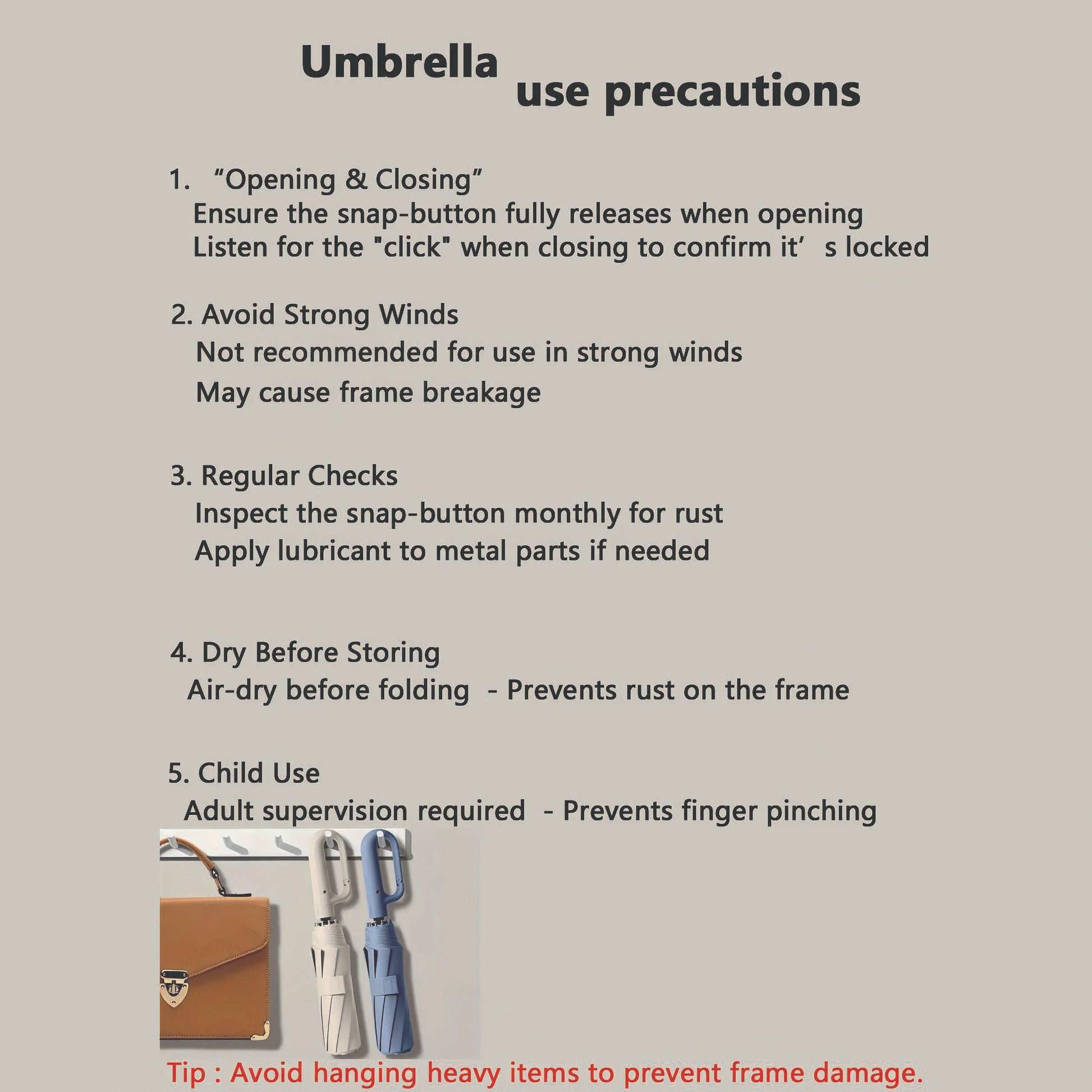 Umbrella use precautions