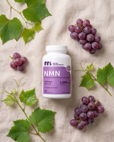 Renuvo NMN ingredients flatlay