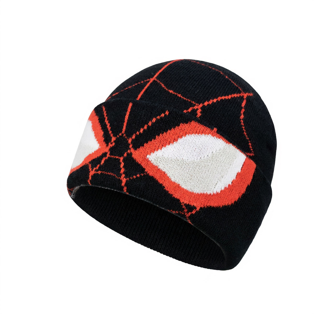 Webline Knit Beanie in Black Red Mask