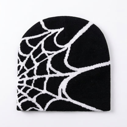 Webline Knit Beanie in Black Web